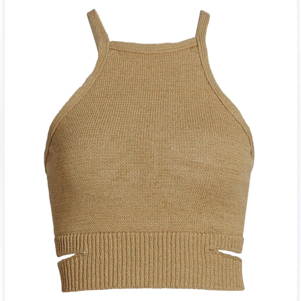 Cult Gaia Tan Knit Crop Top